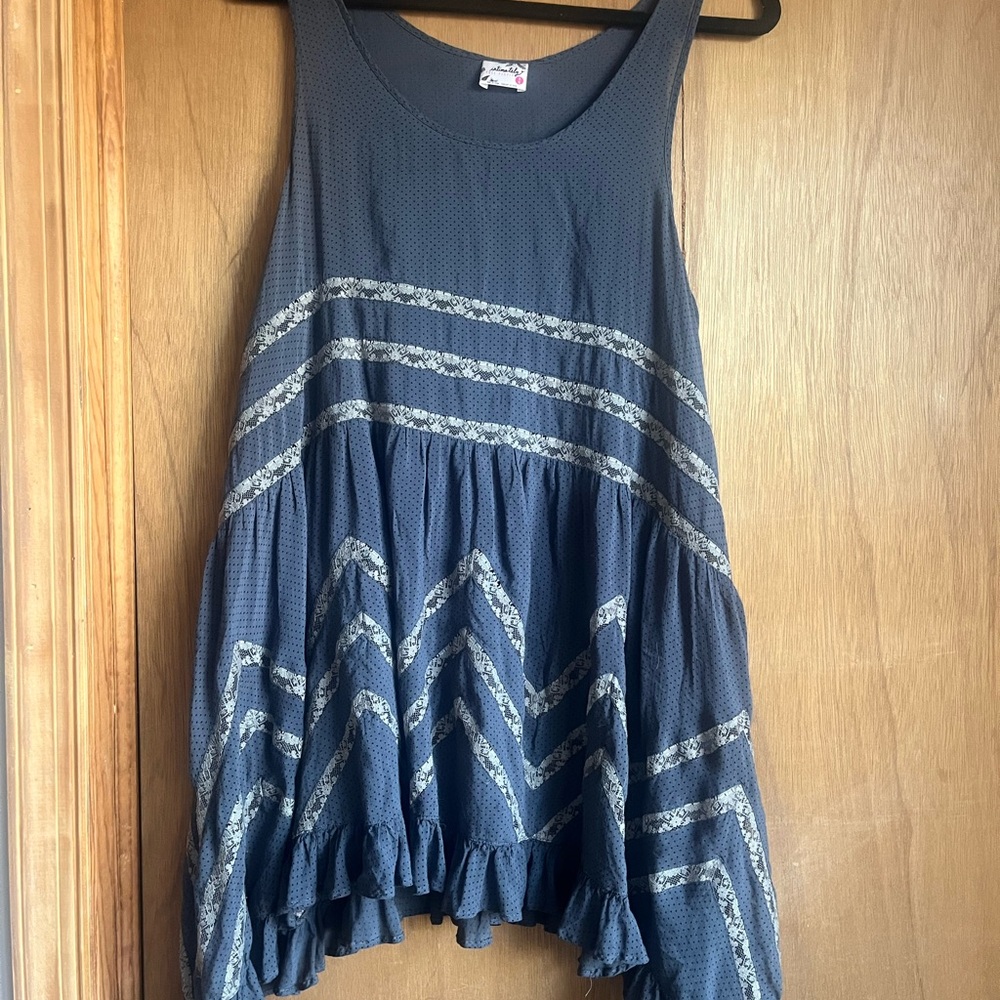 Free People Intimates slip dress in Blue with lace